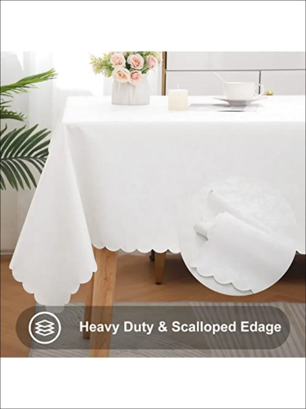 Waterproof Heavy Duty Vinyl Tablecloth 60x84 Rectangle